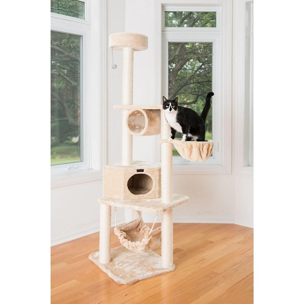 商品Macy's|72" H Pet Real Wood Cat Tower With Lounge Basket, Perch,价格¥2105,第2张图片详细描述