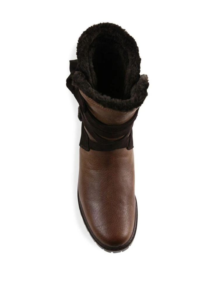 商品Stuart Weitzman|Showshield Leather & Faux Fur Booties,价格¥1664,第4张图片详细描述