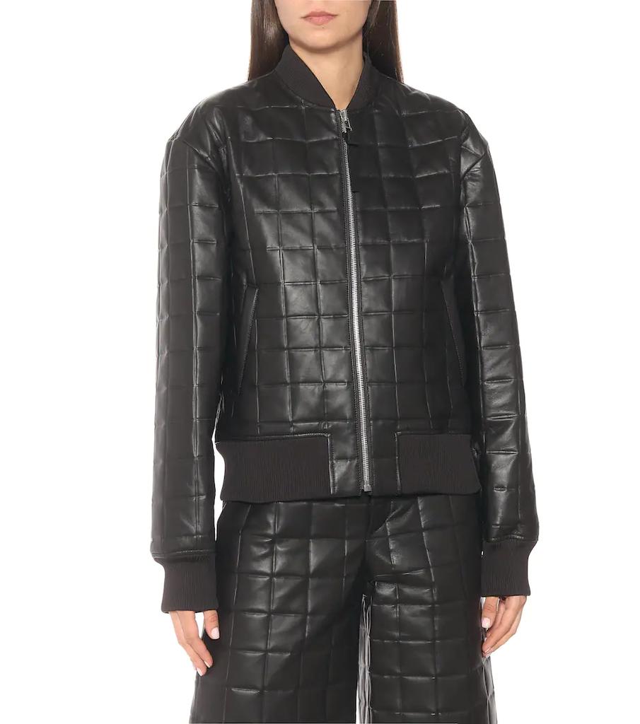 Quilted leather bomber jacket商品第5张图片规格展示