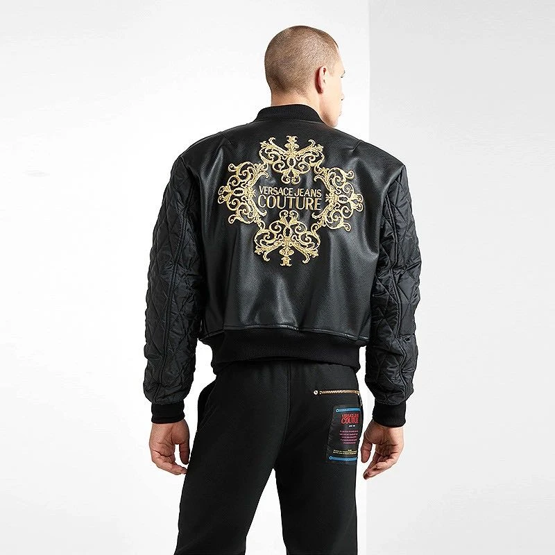商品Versace|Versace|范思哲Versace Jeans Coutur Leather Jacket EC1GUA9P3-E04673-E899,价格¥6849,第1张图片