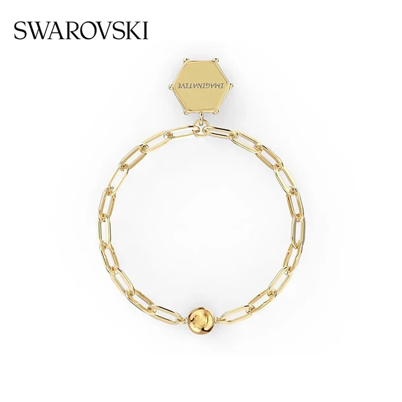 商品Swarovski|SWAROVSKI 施华洛世奇  THE ELEMENTS 链上新月 手链 镀金色 M码 5569182 送女友 ,价格¥558,第1张图片