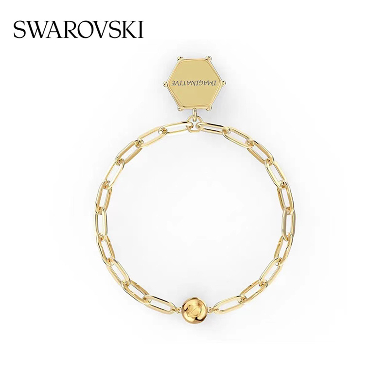 商品Swarovski|SWAROVSKI 施华洛世奇  THE ELEMENTS 链上新月 手链 镀金色 M码 5569182,价格¥526,第1张图片