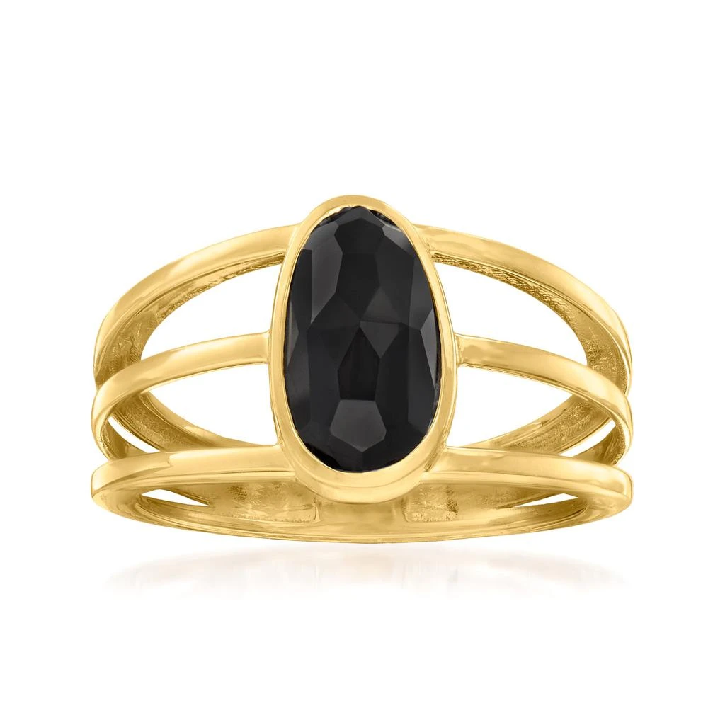 商品Canaria Fine Jewelry|Canaria Black Onyx Open-Space Ring in 10kt Yellow Gold,价格¥1801,第1张图片