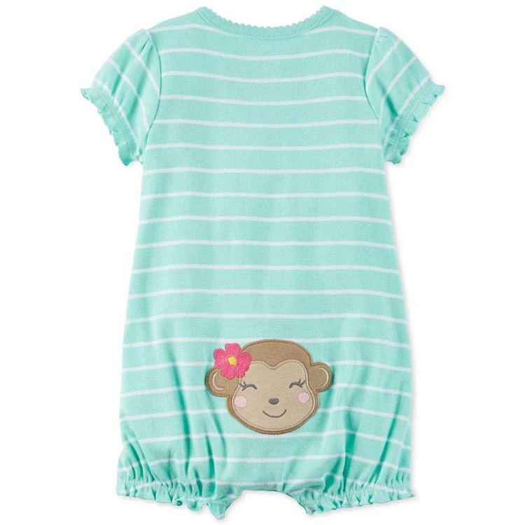 商品Carter's|Striped Monkey Romper, Baby Girls (0-24 months),价格¥105,第3张图片详细描述