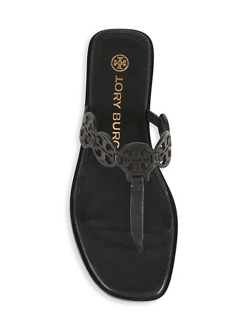 商品Tory Burch|Tiny Miller Leather Cut-Out Wedge Thong Sandals,价格¥692,第5张图片详细描述