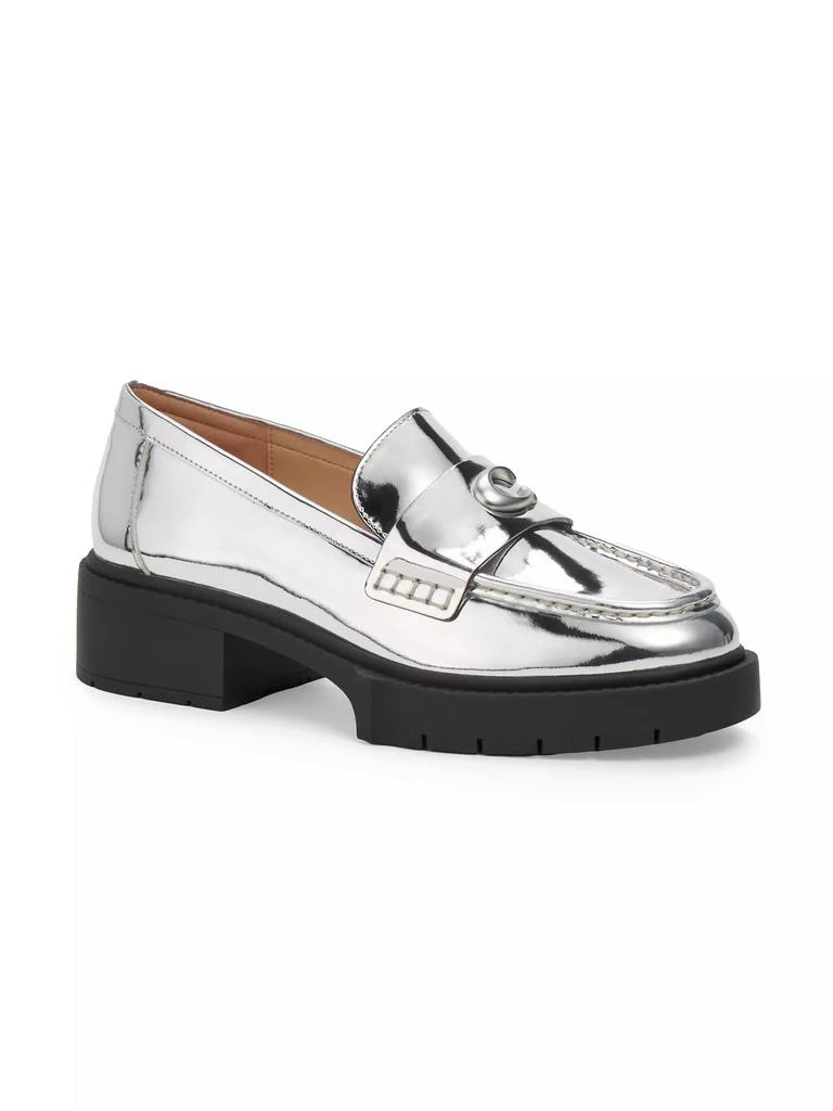 商品Coach|Leah Metallic Leather Loafers,价格¥846,第2张图片详细描述