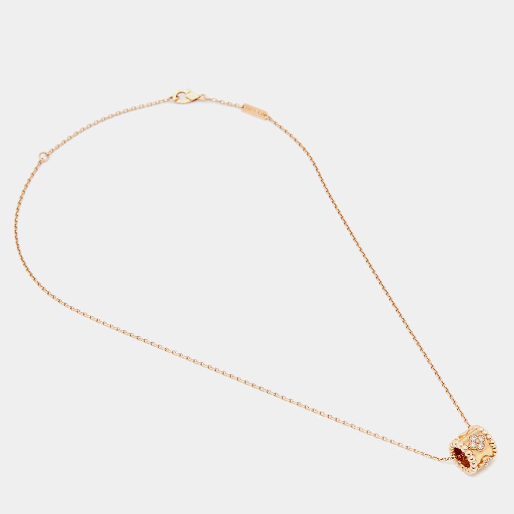 商品[二手商品] Van Cleef & Arpels|Van Cleef & Arpels Perlée Clover Diamonds 18k Rose Gold Pendant Necklace,价格¥25216,第5张图片详细描述