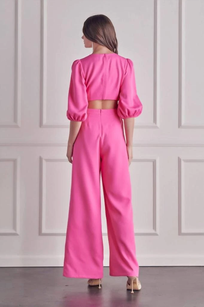 商品DO+BE|Wildest Dreams O'ring Cut Out Jumpsuit In Pink,价格¥318,第3张图片详细描述