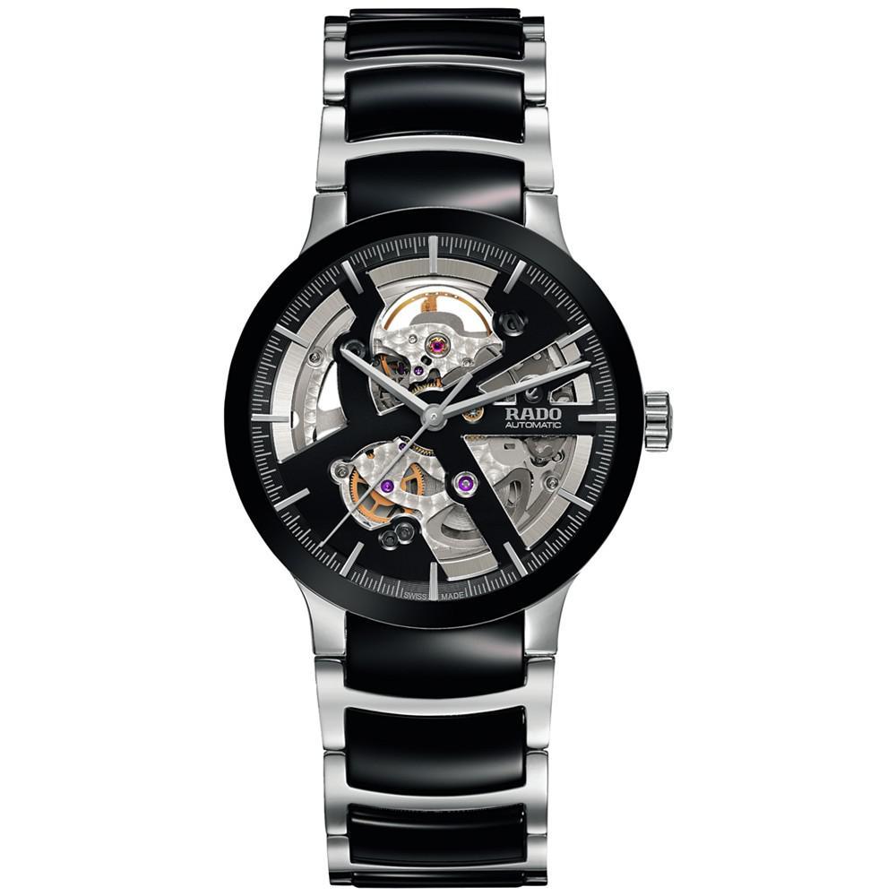 商品Rado|Men's Swiss Automatic Centrix Open Heart Two-Tone Stainless Steel & High Tech Ceramic Bracelet Watch 38mm R30178152,价格¥14854,第1张图片