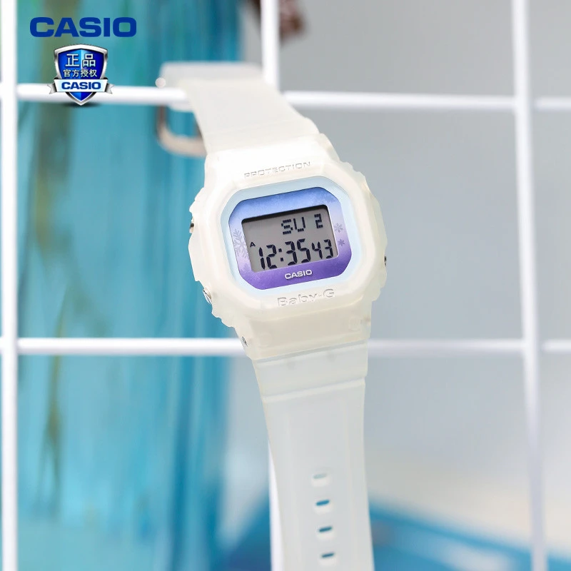 商品[国内直发] Casio|（限时5折）卡西欧原装正品女款石英电子小方块系列防水抗震雪花限量版,价格¥298,第5张图片详细描述