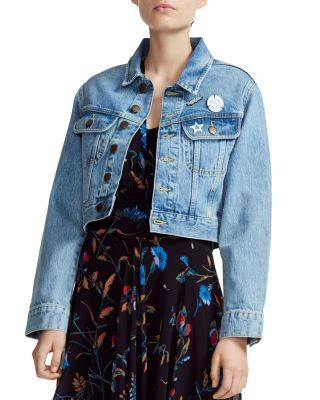 商品Maje|Vavini Cropped Denim Jacket,价格¥657,第1张图片