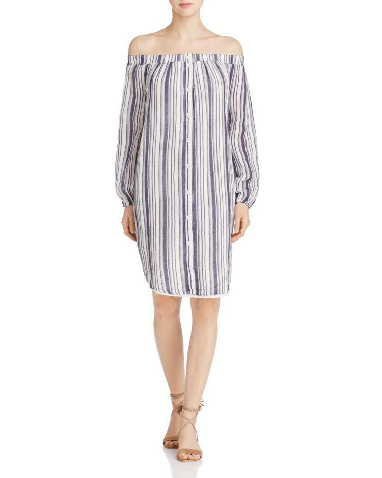 商品Three Dots|Three Dots Off-the-Shoulder Shirt Dress,价格¥633,第1张图片