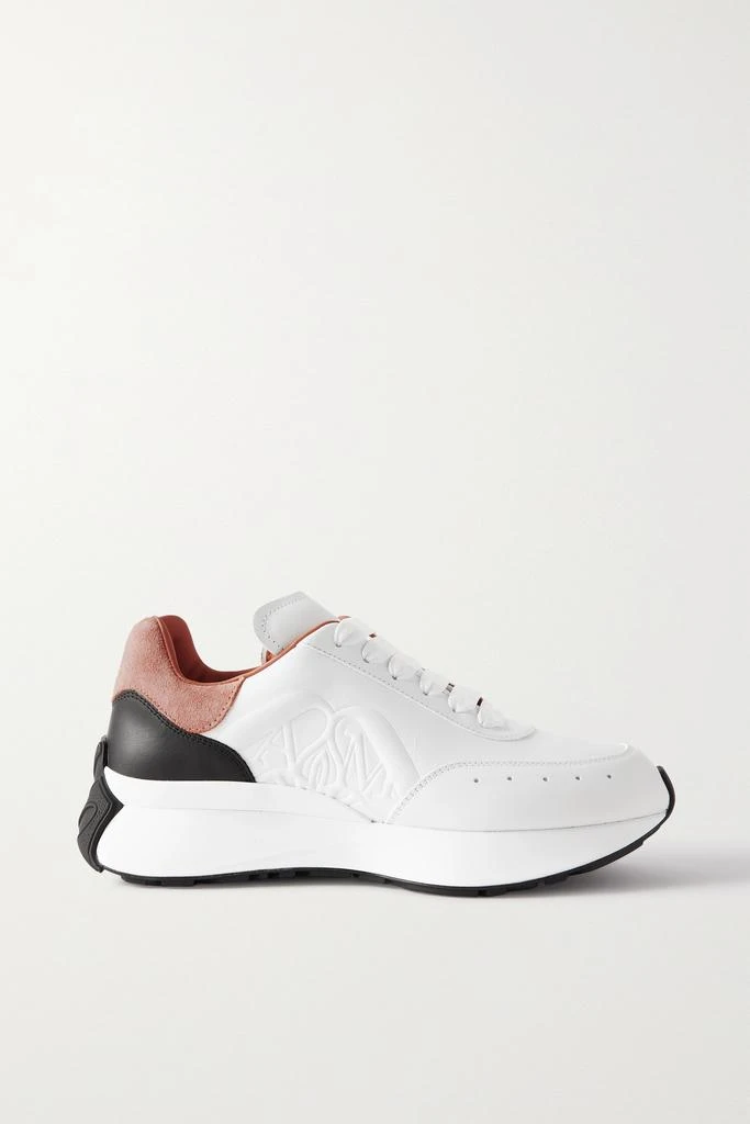 商品Alexander McQueen|Sprint Runner 压花绒面革边饰皮革厚底运动鞋,价格¥6608,第1张图片