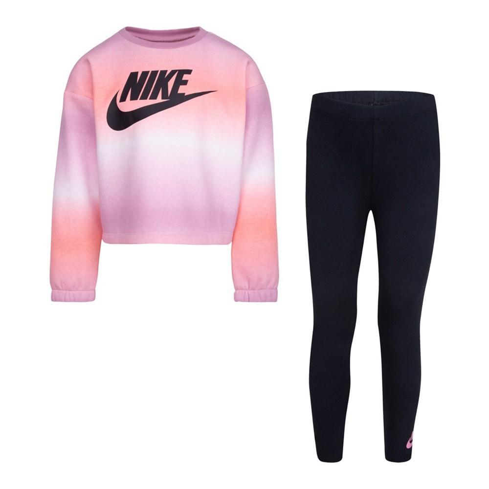 商品NIKE|Little Girls Printed Sweatshirt and Leggings, 2 Piece Set,价格¥384,第1张图片