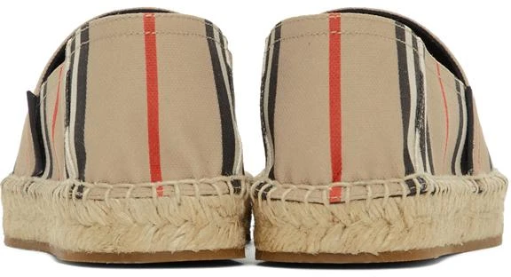 商品Burberry|驼色 Icon Stripe Alport 草编鞋,价格¥4821,第4张图片详细描述