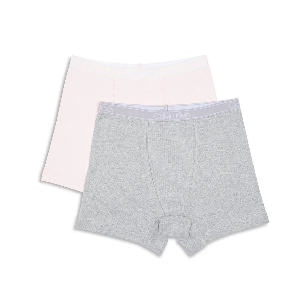 商品Calvin Klein|Big Girls Rib Shortie, Pack of 2,价格¥117,第1张图片