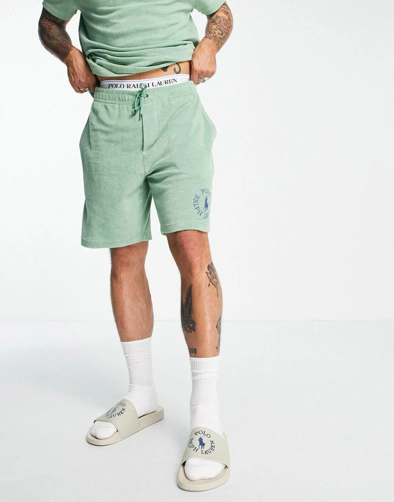 商品Ralph Lauren|Polo Ralph Lauren x ASOS exclusive collab terry towelling shorts in green with small circle logo,价格¥865,第1张图片