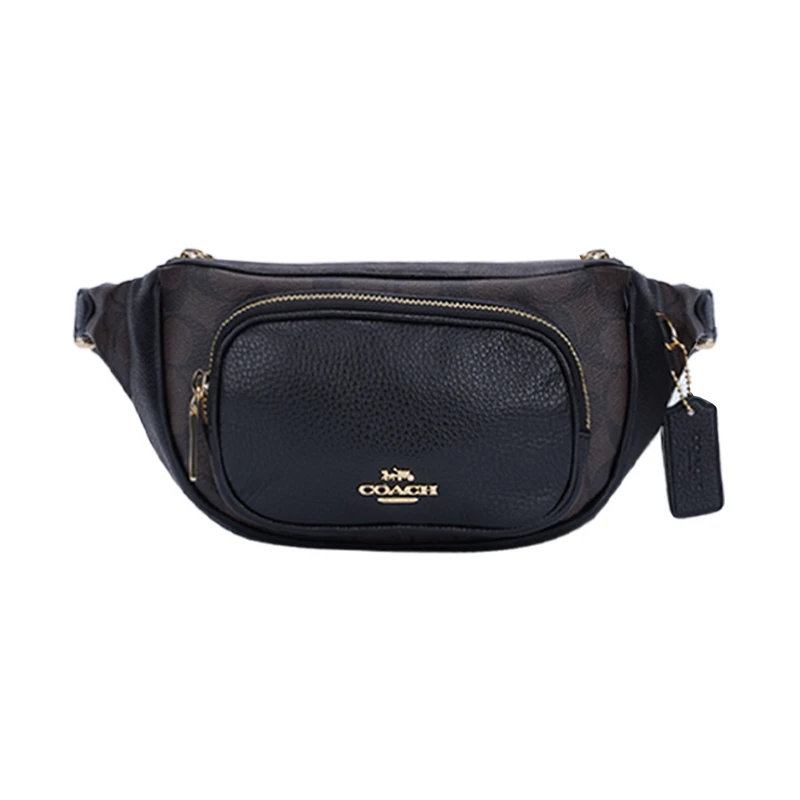 商品Coach|蔻驰新款女士拼接拉链小号腰包胸包,价格¥1457,第1张图片