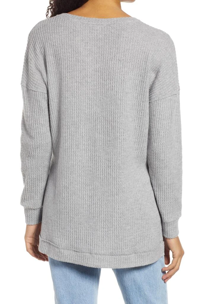 商品Caslon|Rib High/Low Henley Top,价格¥123,第2张图片详细描述