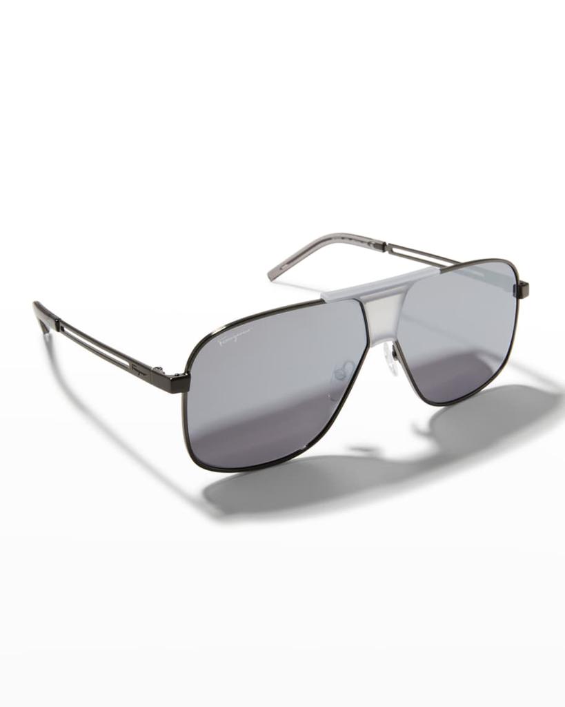 Men's Double-Bridge Metal Aviator Sunglasses商品第6张图片规格展示