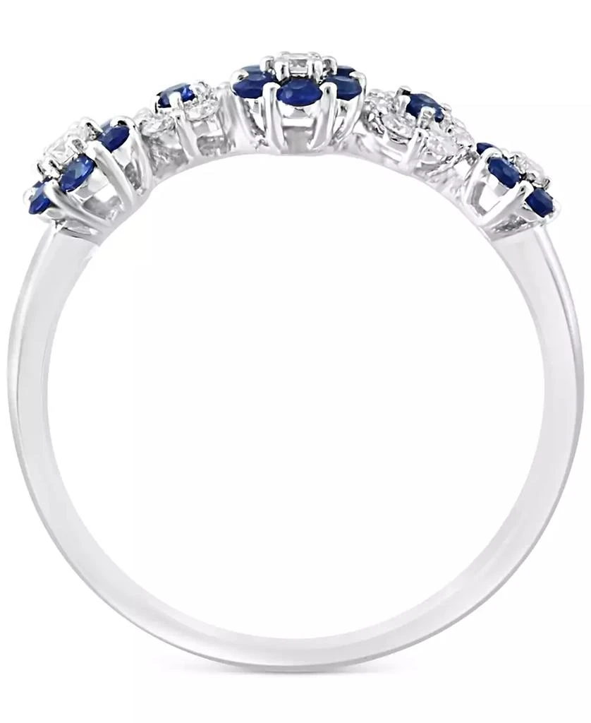 商品LALI Jewels|Sapphire (3/8 ct. t.w.) & Diamond (1/5 ct. t.w.) Flower Ring in 14k White Gold,价格¥5684,第3张图片详细描述