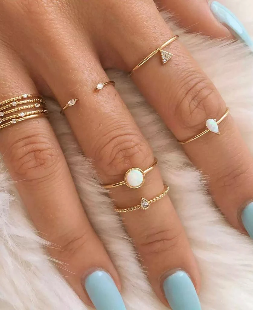 商品Ettika Jewelry|Crystal Poppy Adjustable Ring Set,价格¥395,第3张图片详细描述