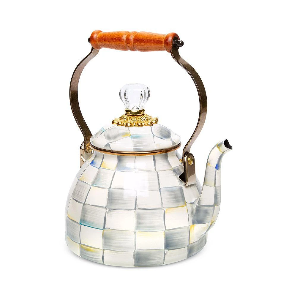 商品MacKenzie-Childs|Sterling Check Enamel Tea Kettle, 2 Qt,价格¥1196,第1张图片