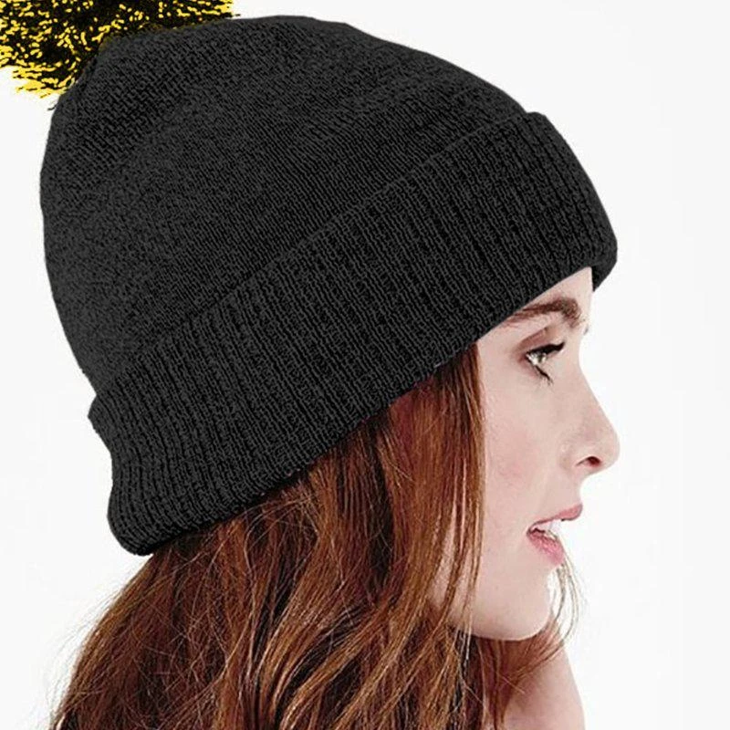商品Beechfield|Big Girls Snowstar Duo Extreme Winter Hat Black/Yellow ONE SIZE ONLY,价格¥76,第1张图片