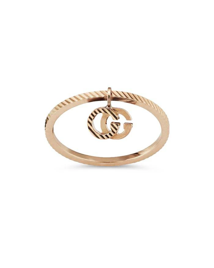 商品Gucci|18K Rose Gold Running Double G Dangle Ring,价格¥6360,第1张图片