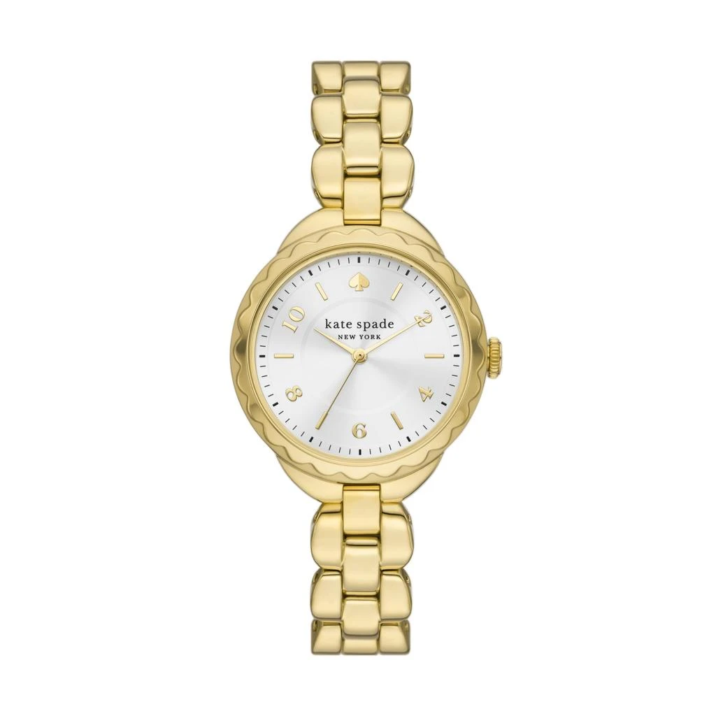 商品Kate Spade|Morningside Three-Hand Gold-Tone Stainless Steel Watch - KSW1735,价格¥1704,第1张图片