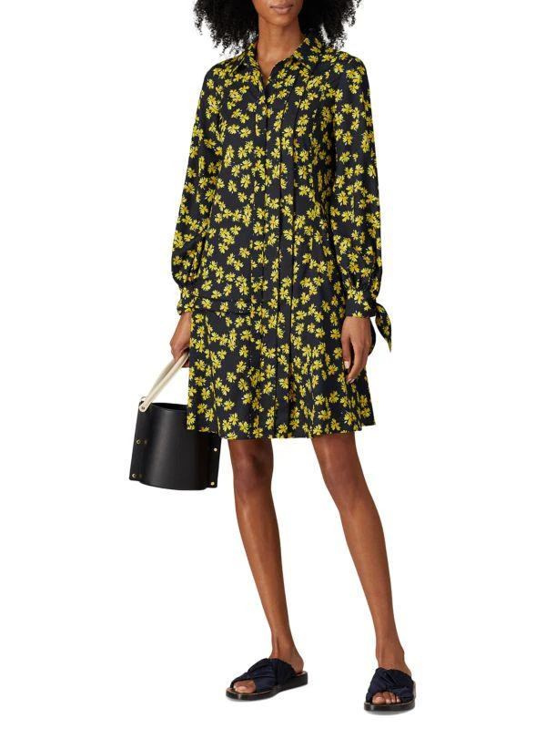 商品Equipment|Floral Pleated Shirtdress,价格¥651,第1张图片