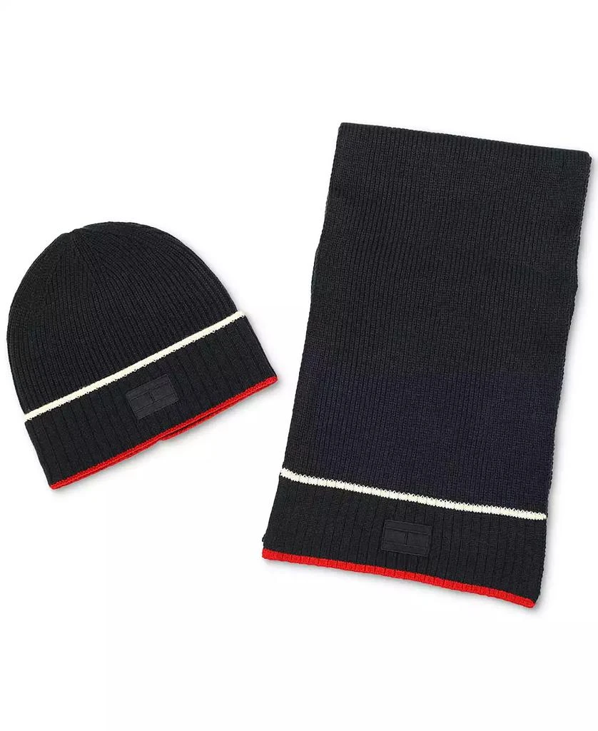 商品Tommy Hilfiger|Men's Tipped Beanie & Scarf Set,价格¥657,第1张图片
