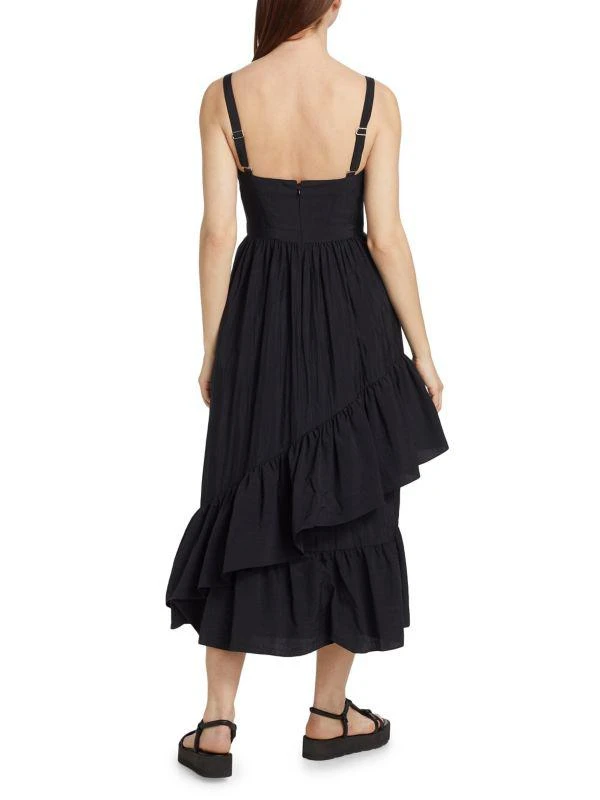 商品Cinq à Sept|Amy Asymmetric Ruffle Midi-Dress,价格¥1055,第2张图片详细描述