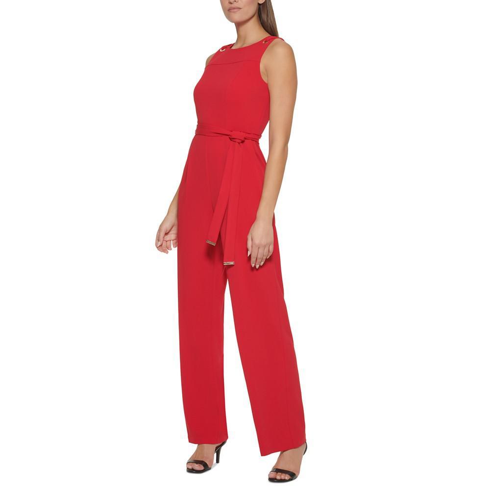 商品Tommy Hilfiger|Women's Tie-Waist Scuba Crepe Jumpsuit,价格¥1044,第5张图片详细描述