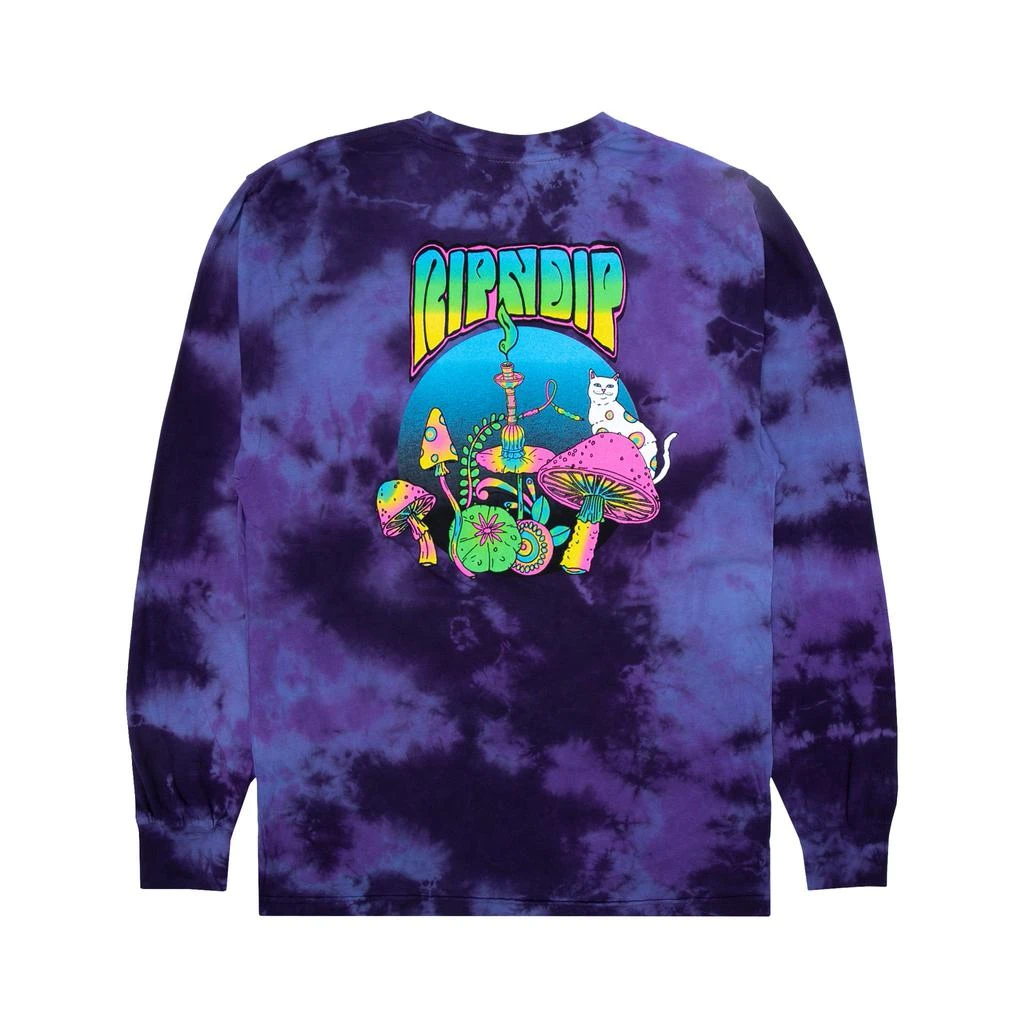 商品RIPNDIP|Psychedelic Nerm L/S (Blue/Purple Lightning Wash),价格¥196,第2张图片详细描述