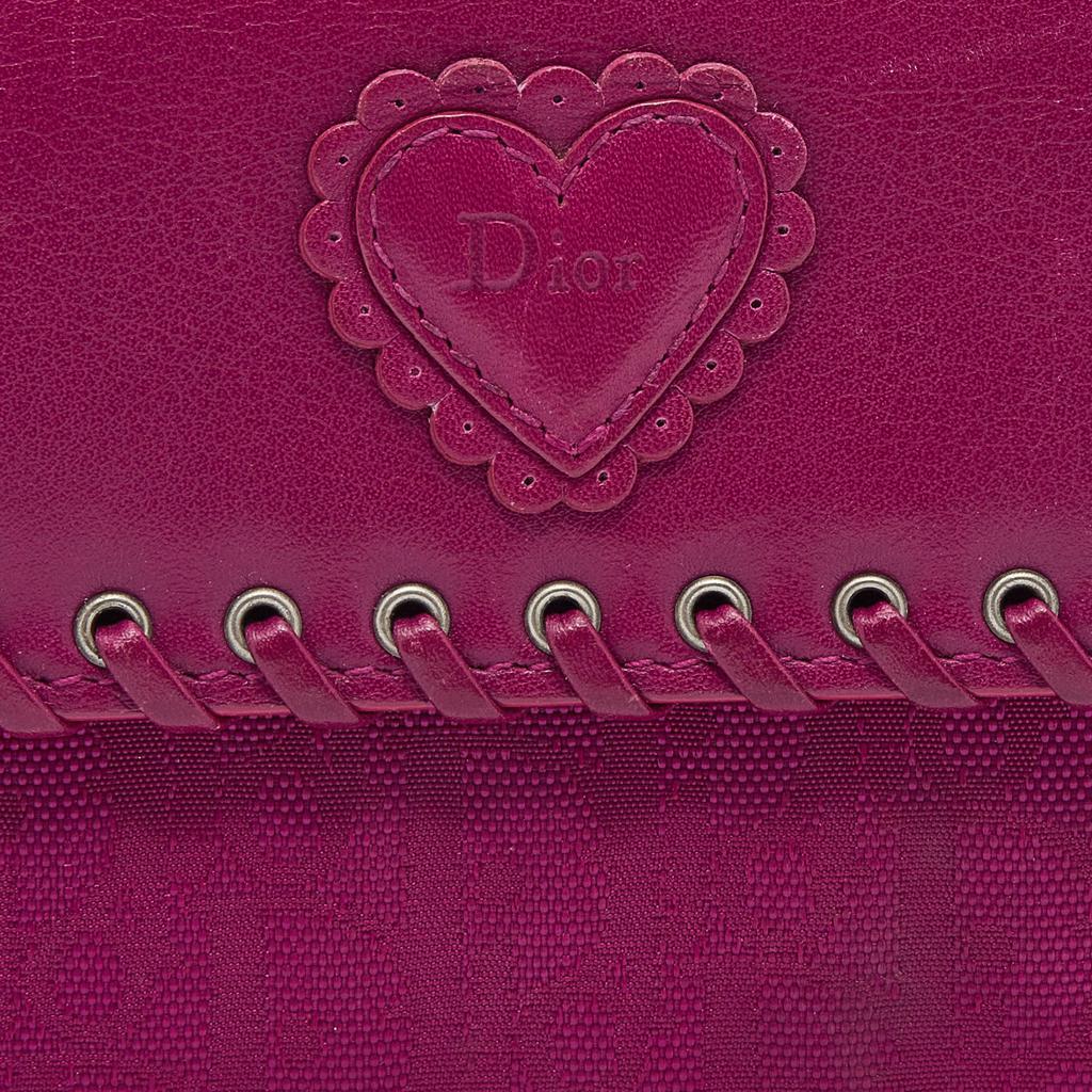商品[二手商品] Dior|Dior Pink Oblique Canvas and Leather Trim Flap Continental Wallet,价格¥3146,第7张图片详细描述
