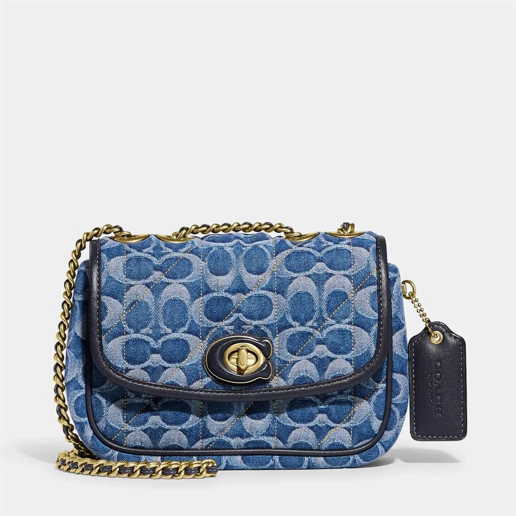 商品Coach|Coach Women's Signature Quilted Pillow Madison Shoulder Bag 18 - Indigo Midnight Navy Multi,价格¥3746,第1张图片