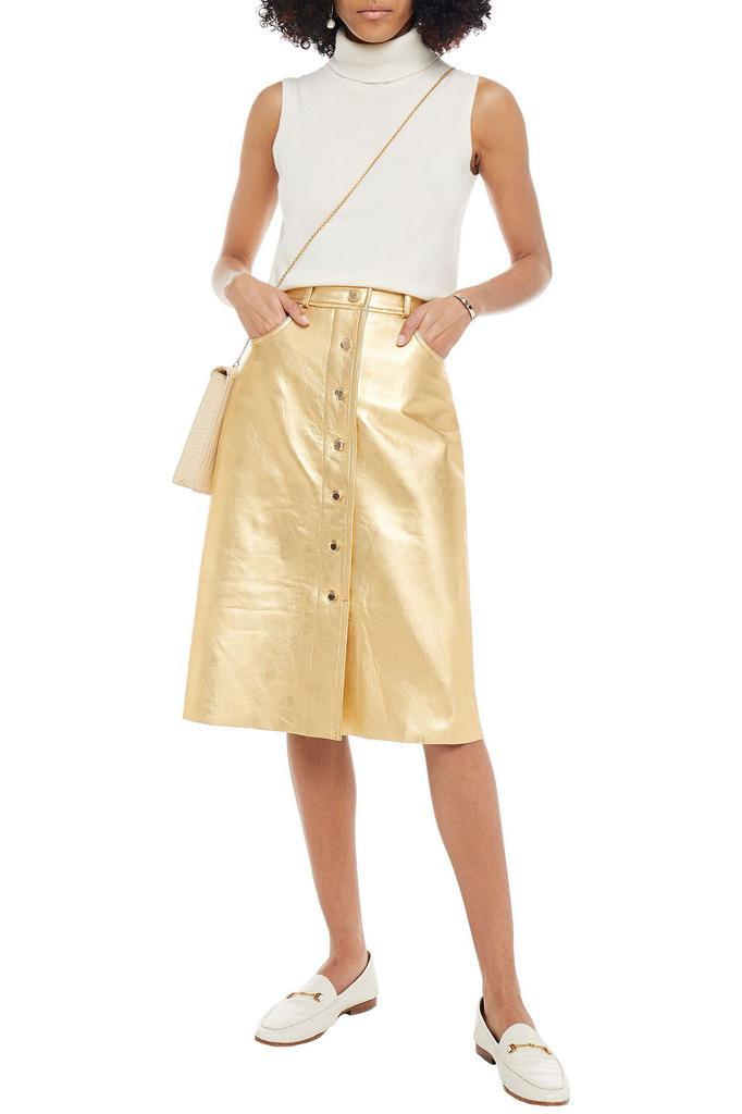 商品Sandro|Gleam metallic leather skirt,价格¥1221,第4张图片详细描述