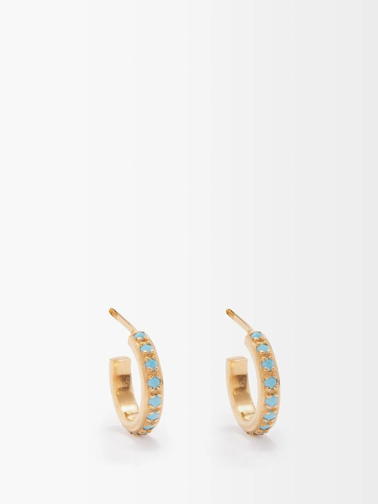 商品Hermina Athens|Turquoise & gold-vermeil hoop earrings,价格¥864,第1张图片