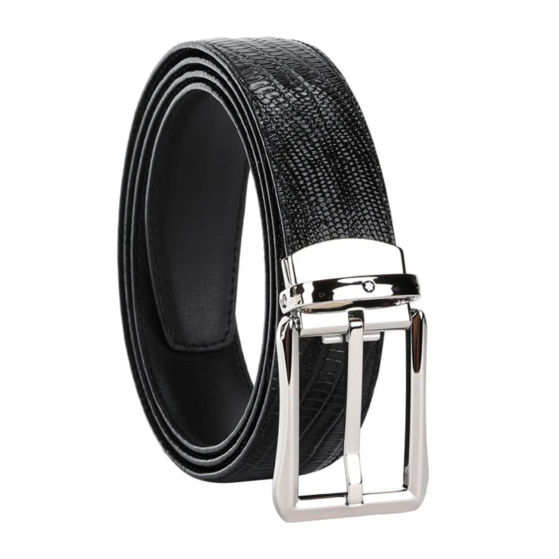 商品MontBlanc|Mont Blanc 万宝龙 男士黑色针扣式牛皮腰带 118423,价格¥1791,第1张图片