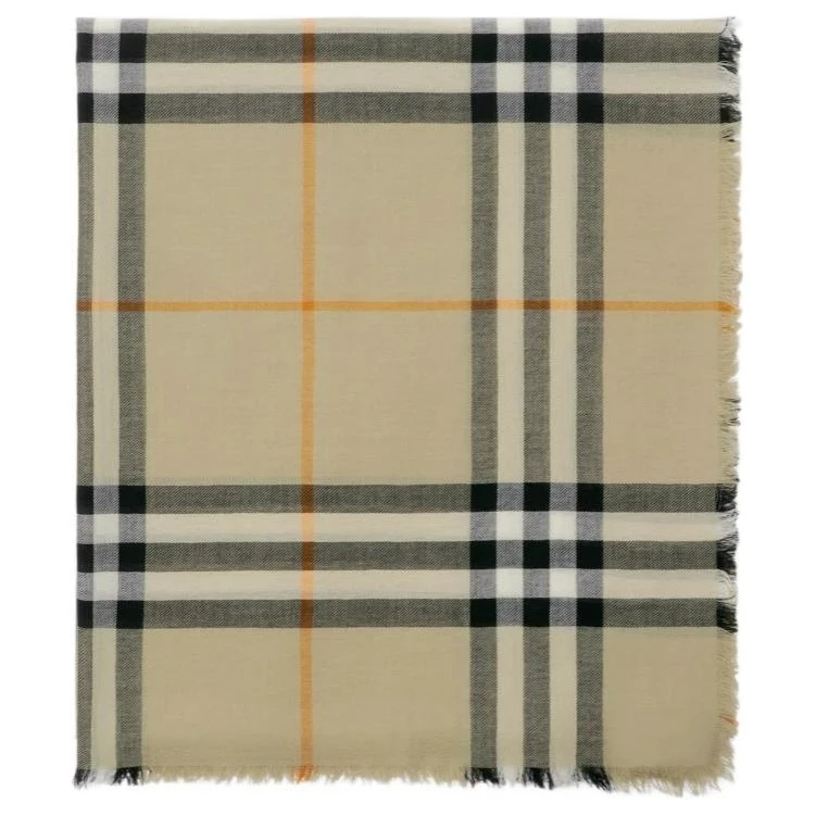 商品[国内直发] Burberry|博柏利 条纹设计 羊毛 围脖 女款 浅鼠尾草色,价格¥2764,第8张图片详细描述