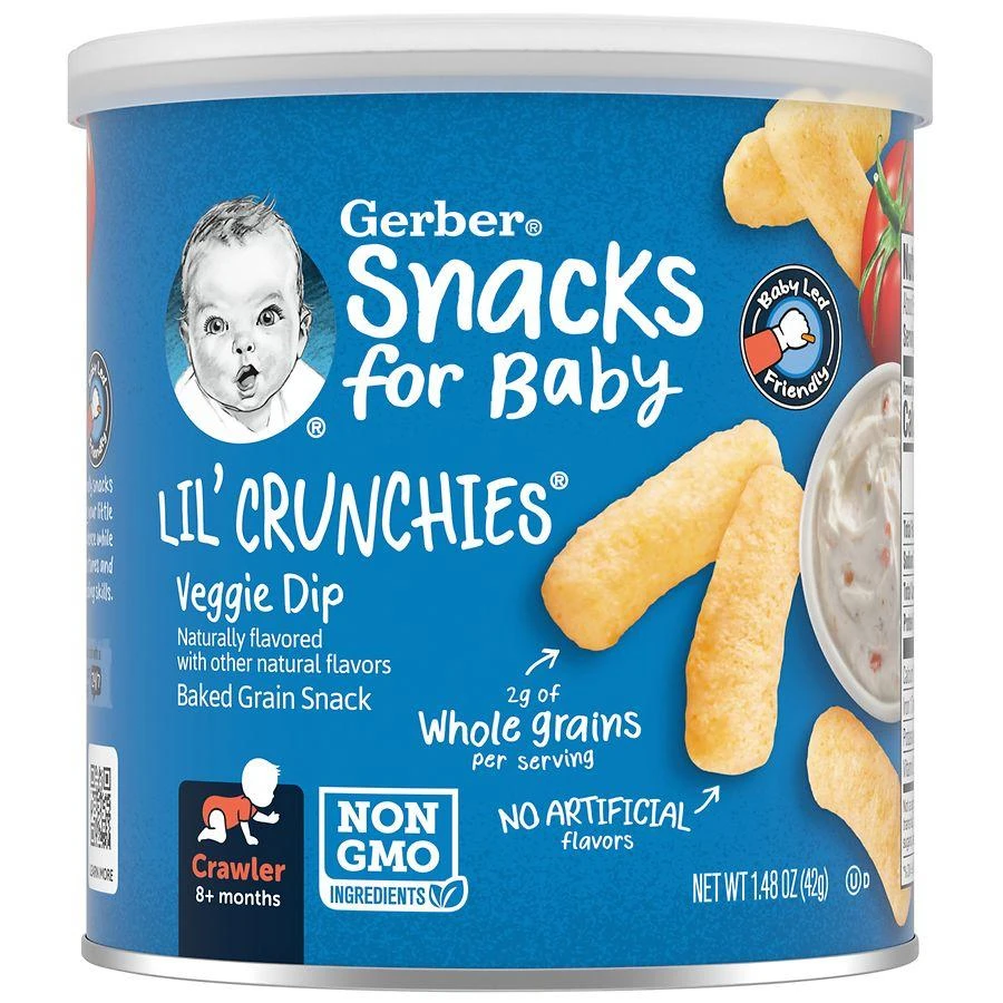 商品Gerber|婴儿3段辅食蔬菜味手指泡芙 42g,价格¥36,第1张图片