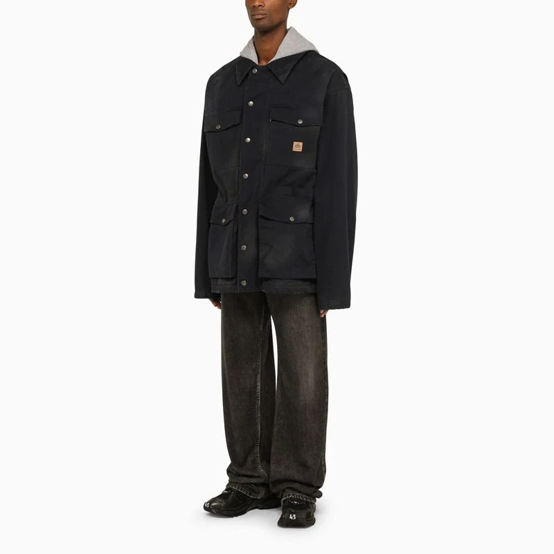 商品Balenciaga|Workwear Double B navy parka,价格¥20787,第2张图片详细描述