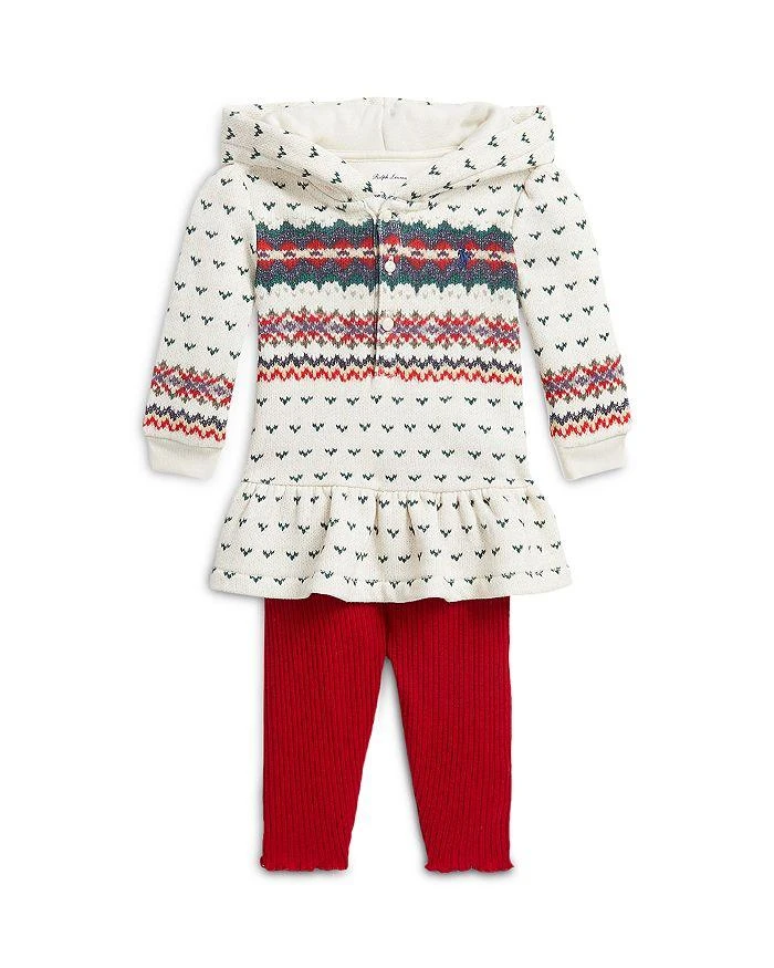 商品Ralph Lauren|Girls' Fair Isle Henley Hoodie & Ribbed Leggings Set - Baby,价格¥159,第1张图片