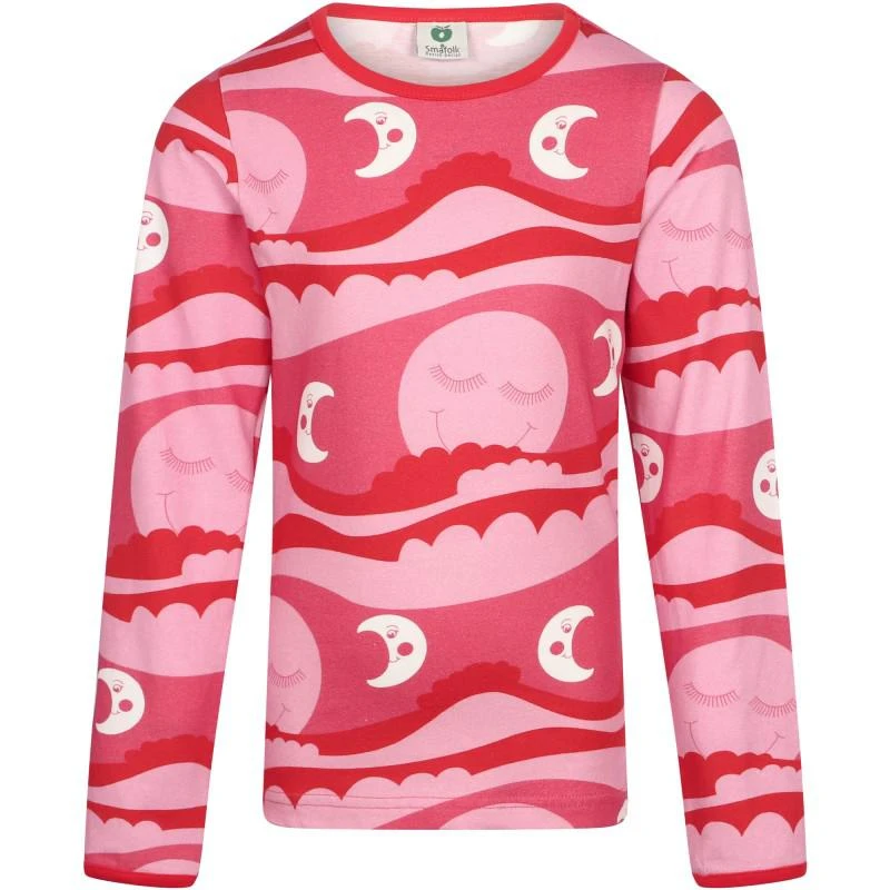 商品Småfolk|Sun and moon print long sleeved t shirt in pink and red,价格¥357,第1张图片