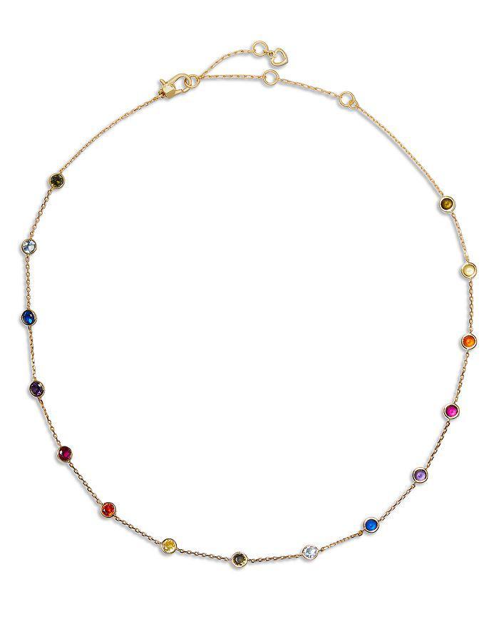 商品Kate Spade|Rainbow Cubic Zirconia Dotted Collar Necklace in Gold Tone, 16"-19",价格¥660,第3张图片详细描述