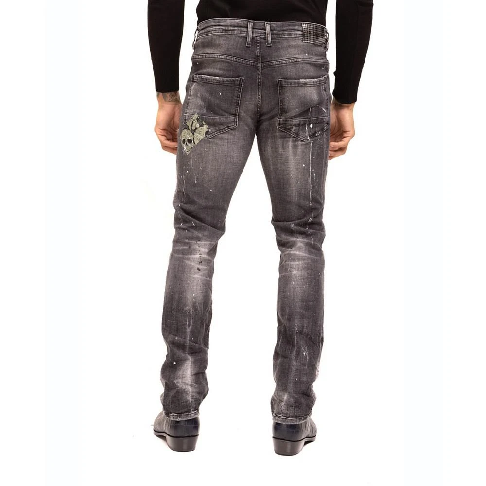 商品RON TOMSON|Men's Modern Skull Drip Denim Jeans,价格¥1335,第2张图片详细描述