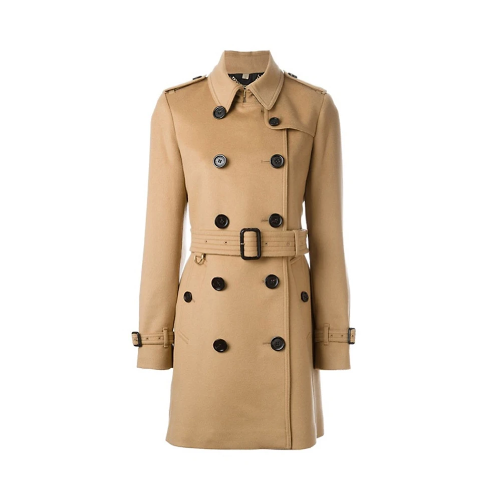 商品[国内直发] Burberry|BURBERRY 女士肯辛顿羊毛羊绒风衣 4019202,价格¥8684,第1张图片