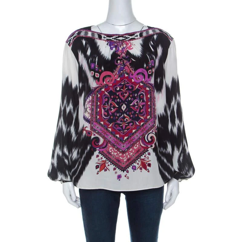 商品[二手商品] EMILIO PUCCI|Emilio Pucci Multicolor Printed Silk Blouse M,价格¥2165,第1张图片