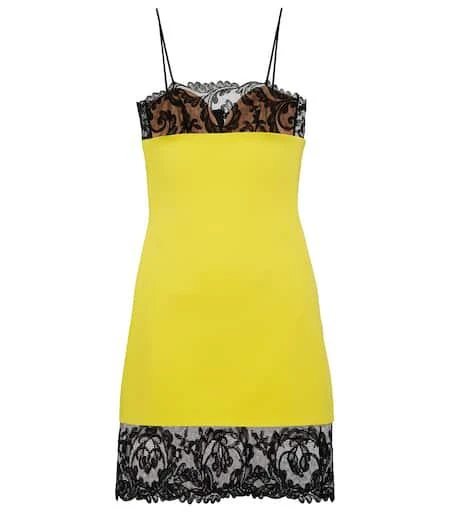 商品David Koma|Lace-trimmed cady slip minidress,价格¥7655,第1张图片